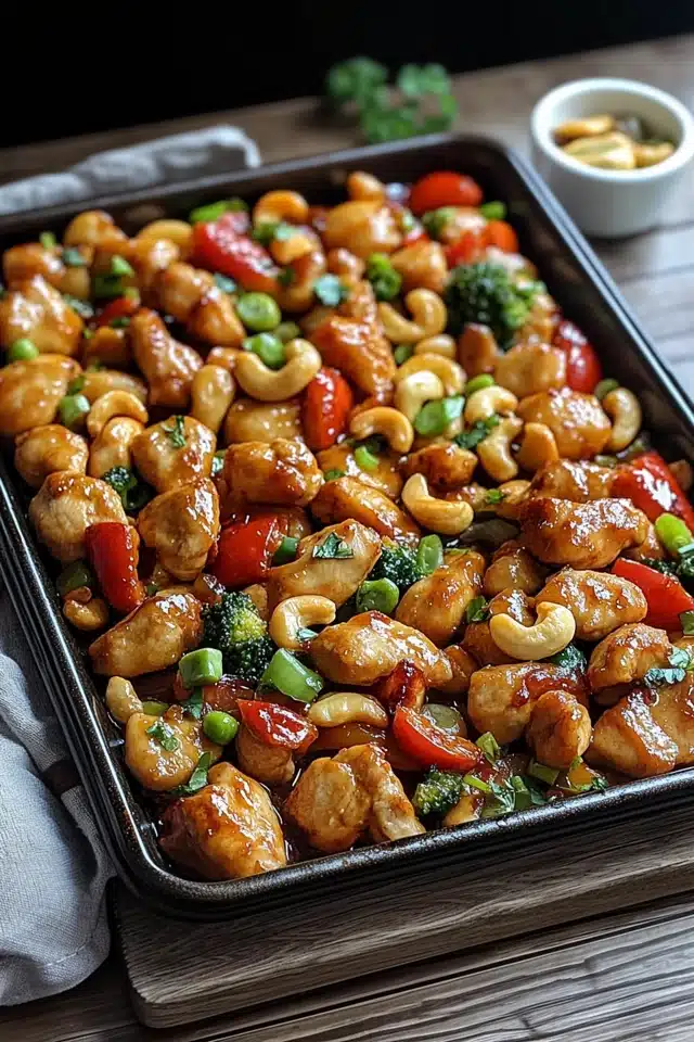 Easy Sheet Pan Cashew Chicken for Busy Weeknights - EpicureanNest