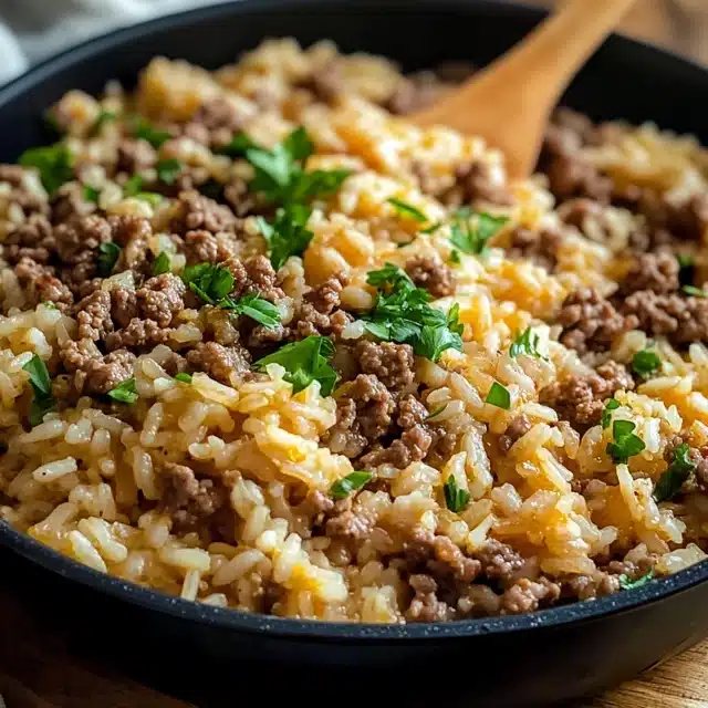 Easy One Pan Ground Beef and Rice Skillet - EpicureanNest