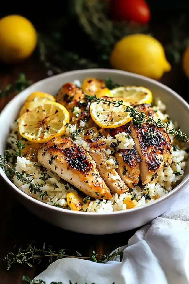Greek Chicken and Lemon Rice - EpicureanNest