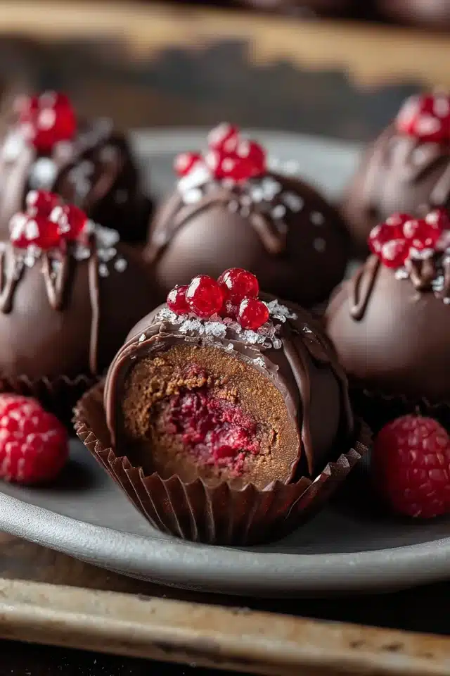 Decadent Dark Chocolate Raspberry Truffles - EpicureanNest