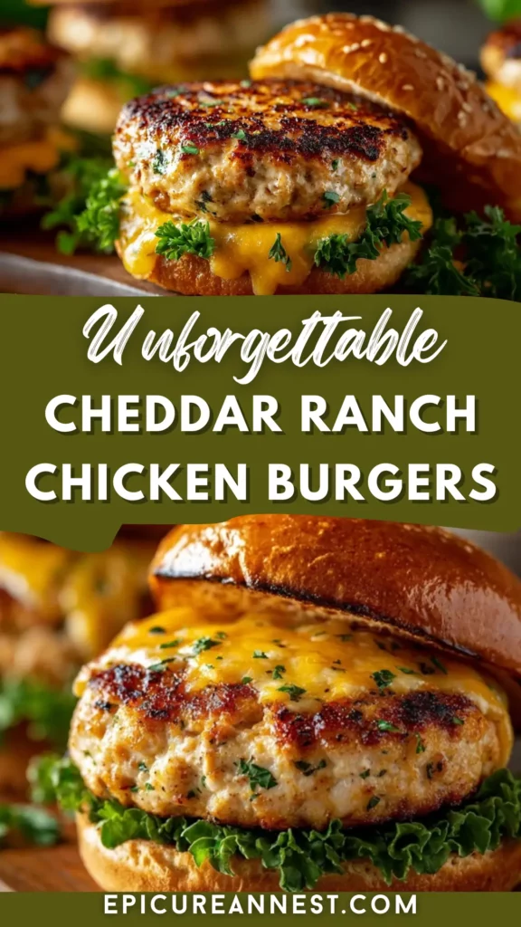 Cheddar Ranch Burger Cheddar Ranch Chicken Burgers: A Comfort Food Classic with a Homemade ...
